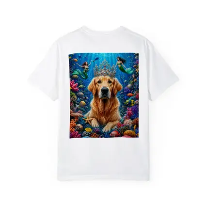 Golden Retriever King Underwater Mermaids Coral Reef