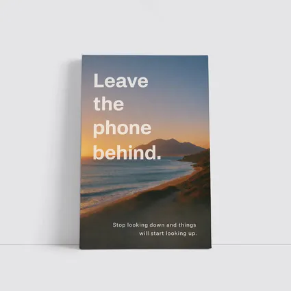 Leave The Phone Behind Beach Sunset Quote