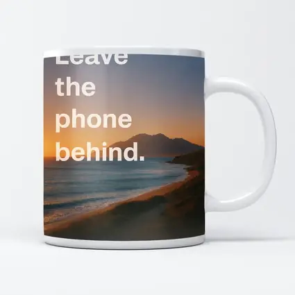 Leave The Phone Behind Beach Sunset Quote