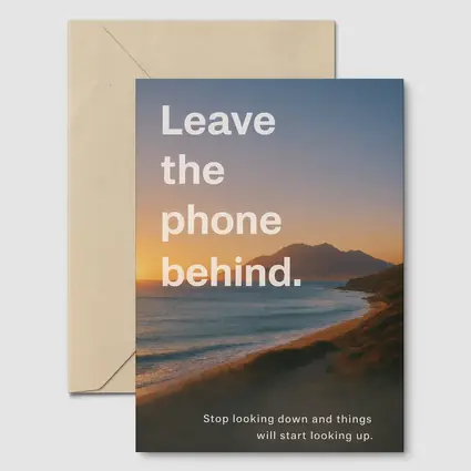 Leave The Phone Behind Beach Sunset Quote