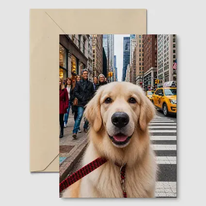 Golden Retriever Dog New York City Street