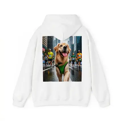 Golden Retriever Running City Marathon Race