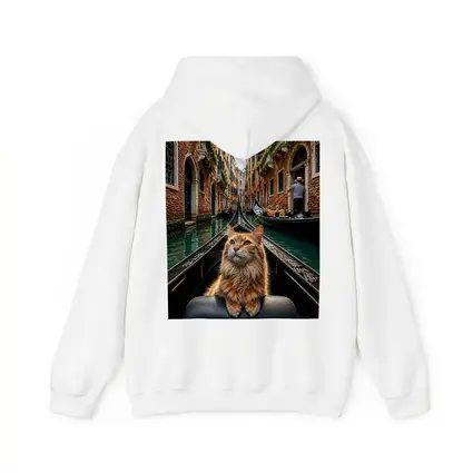 Ginger Cat Riding Gondola Venice Canal