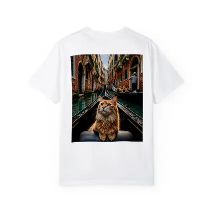 Ginger Cat Riding Gondola Venice Canal