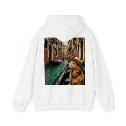 Golden Retriever Dog Wearing Hat Venice Canal