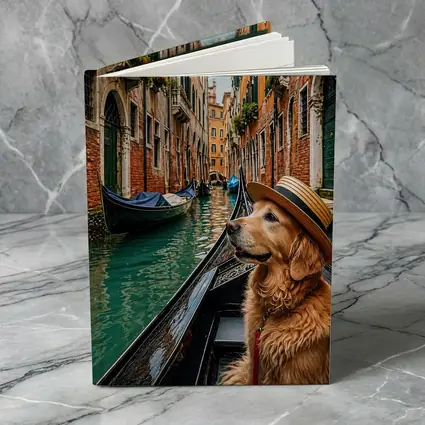 Golden Retriever Dog Wearing Hat Venice Canal