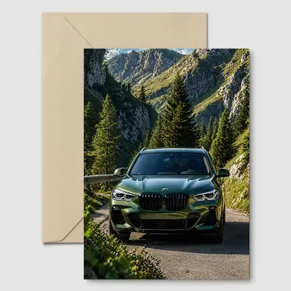 BMW X3 Green SUV Mountain Road Drive