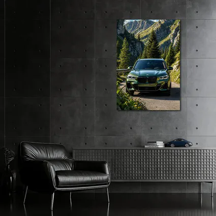 BMW X3 Green SUV Mountain Road Drive