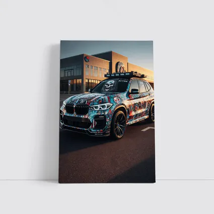 BMW X3 Custom Graffiti Wrap Urban Setting
