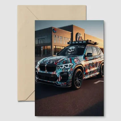 BMW X3 Custom Graffiti Wrap Urban Setting