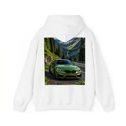 Green BMW M4 Mountain Road Waterfall