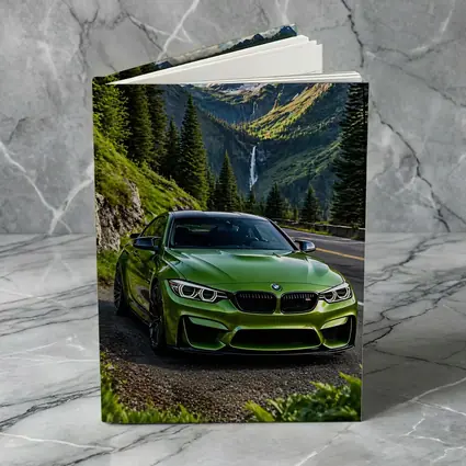 Green BMW M4 Mountain Road Waterfall