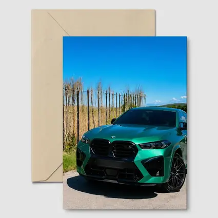 BMW X6M Green on Sunny Country Road
