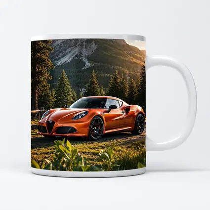 Alfa Romeo 4C Orange Mountain Forest Setting