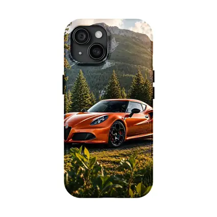 Alfa Romeo 4C Orange Mountain Forest Setting