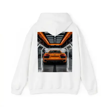 Audi R8 Orange Rear View Garage