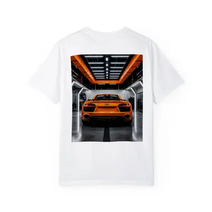 Audi R8 Orange Rear View Garage