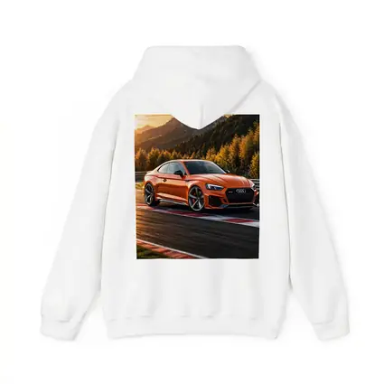 Audi RS5 Orange Coupe on Racing Track