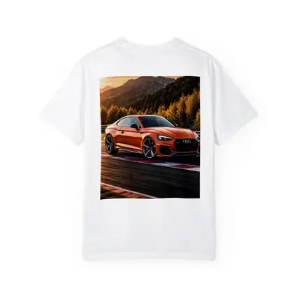 Audi RS5 Orange Coupe on Racing Track