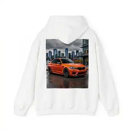 BMW M5 Orange Sedan City Waterfront