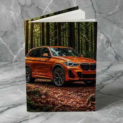 BMW X1 Orange SUV Forest Setting