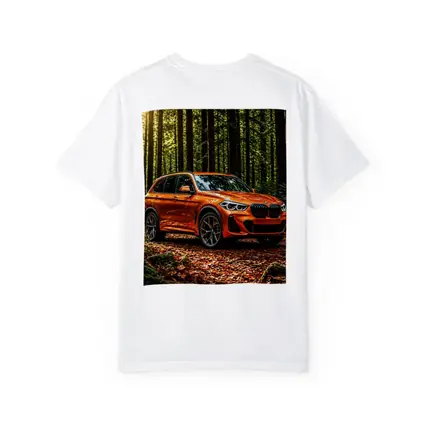 BMW X1 Orange SUV Forest Setting