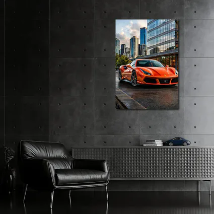 Ferrari 488 GTB Orange City Street