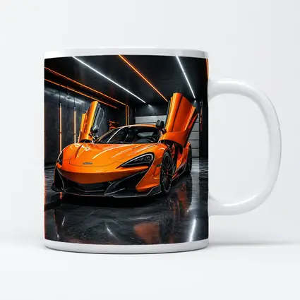 McLaren 600LT Orange Dihedral Doors Garage