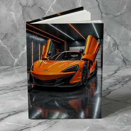 McLaren 600LT Orange Dihedral Doors Garage