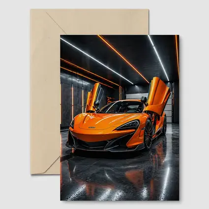 McLaren 600LT Orange Dihedral Doors Garage
