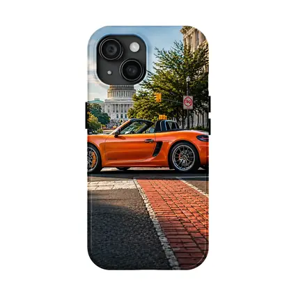 Porsche Boxster Orange Streets Washington DC