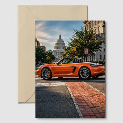 Porsche Boxster Orange Streets Washington DC