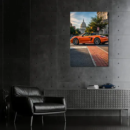 Porsche Boxster Orange Streets Washington DC