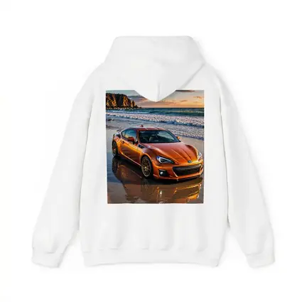 Orange Subaru BRZ Parked on Sunset Beach