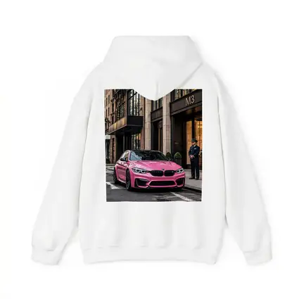 Pink BMW M3 Parked Outside Luxury Building