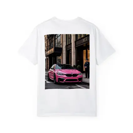 Pink BMW M3 Parked Outside Luxury Building