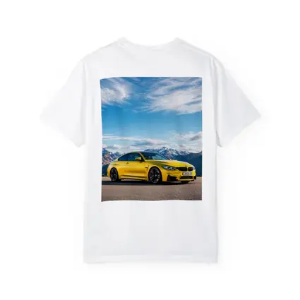 BMW M4 Yellow Coupe Mountain Background
