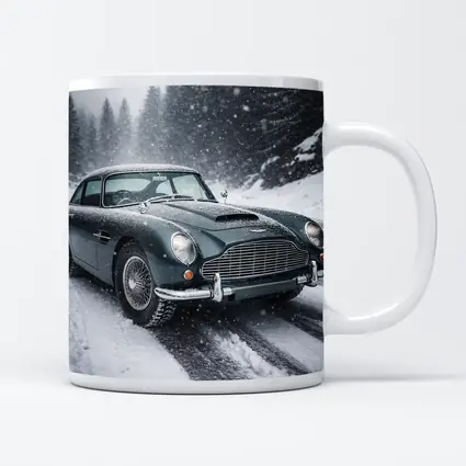 Aston Martin DB5 Classic Car Snowy Road