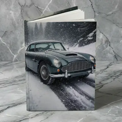 Aston Martin DB5 Classic Car Snowy Road