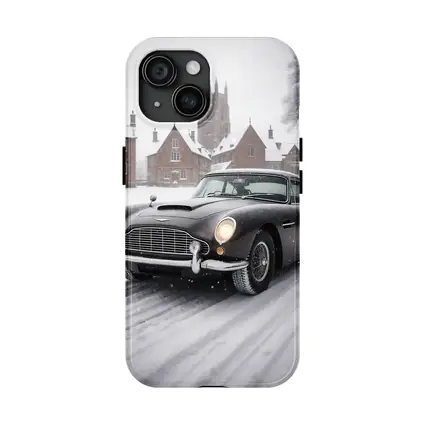 Aston Martin DB5 Classic Car Snowy Estate