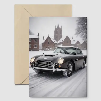 Aston Martin DB5 Classic Car Snowy Estate
