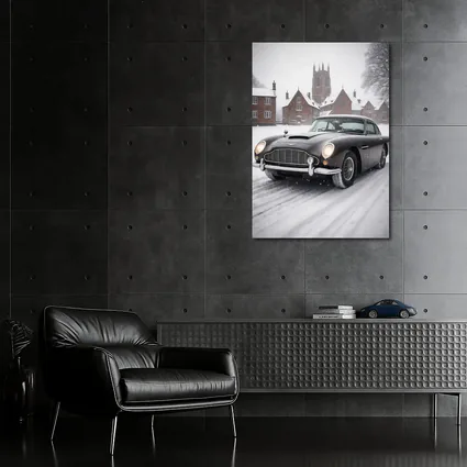 Aston Martin DB5 Classic Car Snowy Estate
