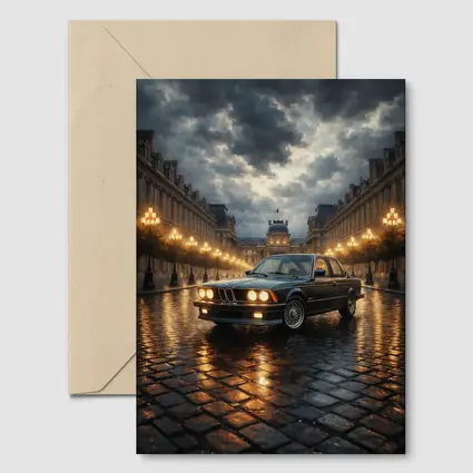 BMW Six Series Classic Rainy Night Paris