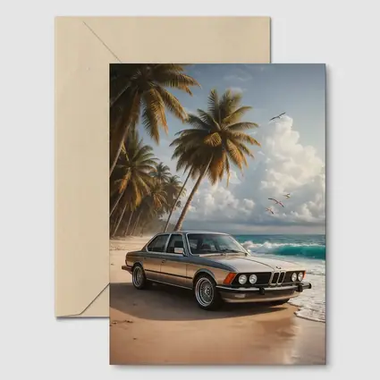 BMW E21 Classic Coupe On Tropical Beach