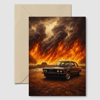 BMW E21 3 Series Massive Fire Background