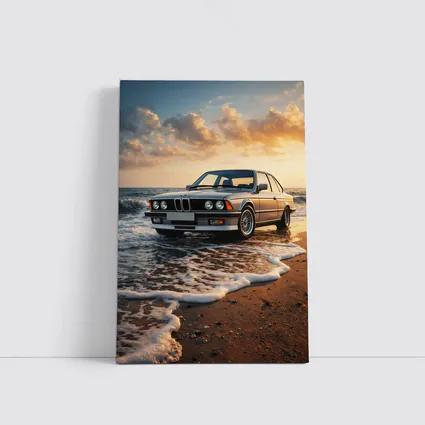 BMW E24 Six Series Beach Sunset