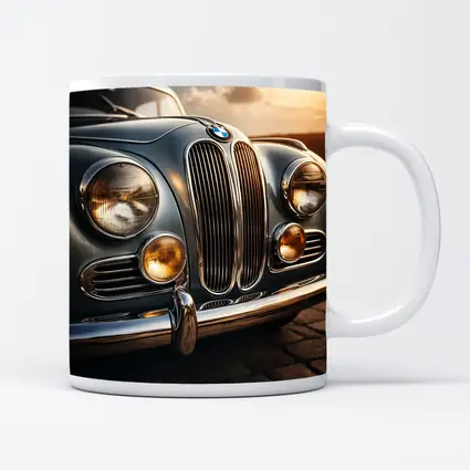 Vintage BMW Classic Car Sunset Sky
