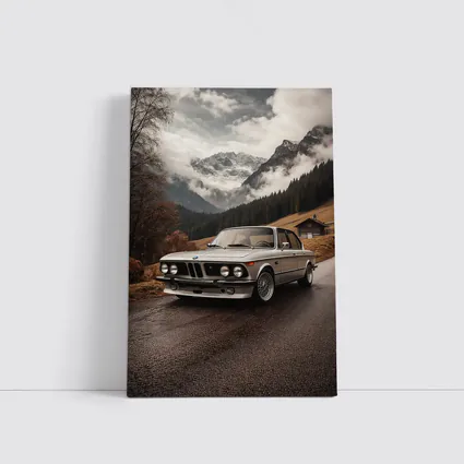 Vintage BMW 2002 Classic Mountain Road