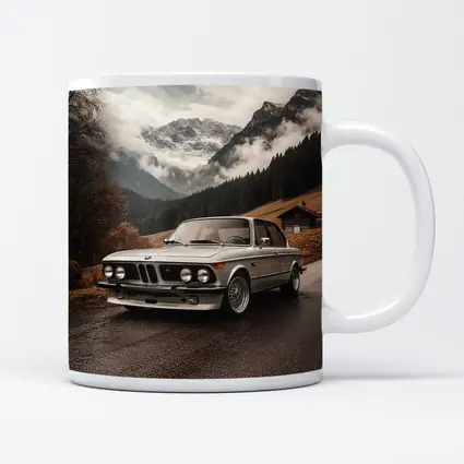 Vintage BMW 2002 Classic Mountain Road