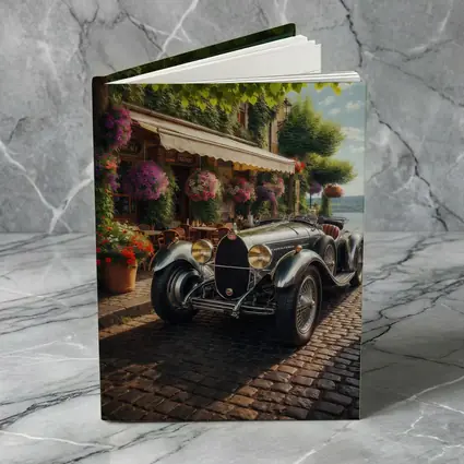 Vintage Bugatti Classic Car Cobblestone Street